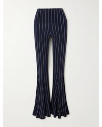 Norma Kamali - Fishtail Pinstriped Stretch-Jersey Flared Pants - Lyst