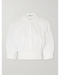 Jonathan Simkhai - Stiles Gathered Cotton-Poplin Shirt - Lyst