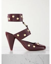 Chloé - Jade Studded Patent-Leather Pumps - Lyst