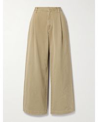 Agolde - Daryl Pleated Cotton-Twill Wide-Leg Pants - Lyst