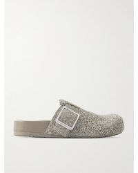 Loewe - Ease Clogs Aus Gebürstetem Veloursleder Mit Schnalle - Lyst