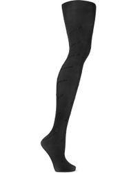 Balenciaga Flocked Tights - Black