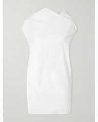 KHAITE - Tatia Draped Cotton-Poplin Mini Dress - Lyst