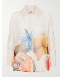 Donde Esteban - Salpicon Printed Silk-Chiffon Shirt - Lyst