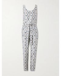 Loro Piana - Nadia Belted Printed Silk-Satin Jumpsuit - Lyst