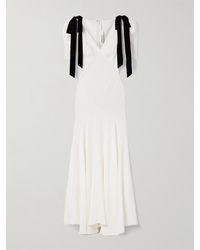 Rodarte - Robe Aus Seiden-Crêpe Mit Samtschleifen - Lyst
