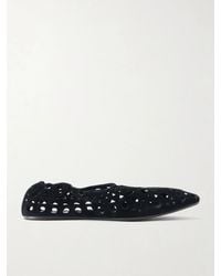 Alaïa - Neo Vienne Perforated Suede Ballet Flats - Lyst