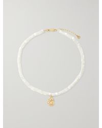 Sydney Evan - 14-Karat, Mother-Of-Pearl And Diamond Anklet - Lyst