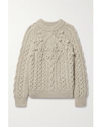 Lingua Franca Hunky Dory Cable-knit Wool Jumper - Brown