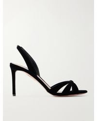 Aquazzura - Tati 85 Velvet Sandals - Lyst