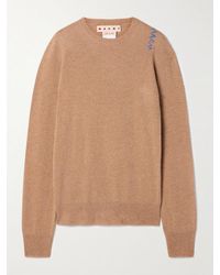Marni - Embroidered Wool And Cashmere-Blend Sweater - Lyst