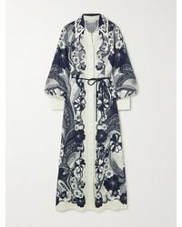 ALÉMAIS - Mickey Belted Printed Linen-Gauze Maxi Shirt Dress - Lyst