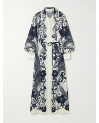 ALÉMAIS - Robe-Chemise Longue En Gaze De Lin Imprimée À Ceinture Mickey - Lyst
