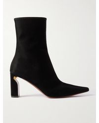 McQueen - T-Bar Stiefel Aus Veloursleder - Lyst