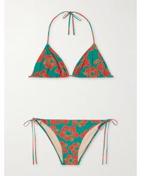 Lido - Venti Printed Triangle Halterneck Bikini - Lyst