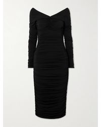 Dolce & Gabbana - Ruched Jersey Midi Dress - Lyst