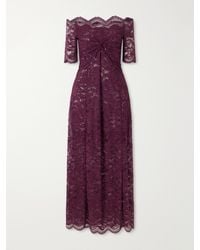 Rabanne - Ruched Lace Midi Dress - Lyst