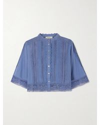 Sea - Pippa Crochet-Trimmed Cotton Blouse - Lyst