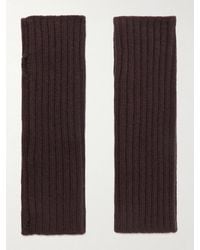 Yves Salomon - Ribbed Cashmere Fingerless Mittens - Lyst