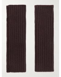 Yves Salomon - Fingerlose Handschuhe Aus Geripptem Kaschmir - Lyst