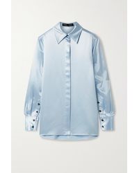 Proenza Schouler Silk-satin Shirt - Blue