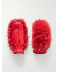 Goldbergh - Hill Plush-Trimmed Padded Leather Ski Gloves - Lyst