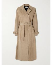 Nour Hammour - Tate Belted Suede Trench Coat - Lyst
