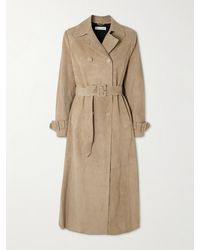 Nour Hammour - Trench-Coat En Daim À Ceinture Tate - Lyst
