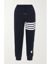 Thom Browne Striped Cotton-jersey Track Trousers - Blue