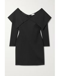 Rosetta Getty Off-the-shoulder Stretch-knit Mini Dress - Black