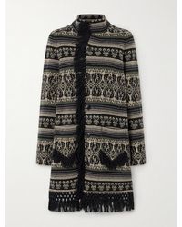 RRL - Amelia Fringed Jacquard-Knit Wool And Cashmere-Blend Sweater - Lyst