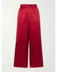 Skin - Happiness Silk-Satin Wide-Leg Pajama Pants - Lyst