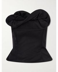 Magda Butrym - Ruffled Wool And Silk-Blend Corset Top - Lyst
