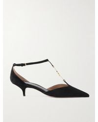 Ferragamo - Traci Embellished Suede Pumps - Lyst