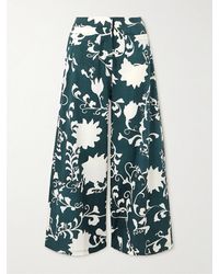 Emporio Sirenuse - Adele Hose Mit Weitem Bein Aus Baumwolle Mit Blumenprint - Lyst