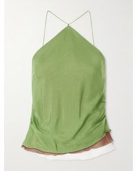 SIR. - Danica Layered Silk-Chiffon Halterneck Top - Lyst