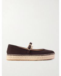 Gianvito Rossi - Elda Suede Espadrille Mary Jane Flats - Lyst