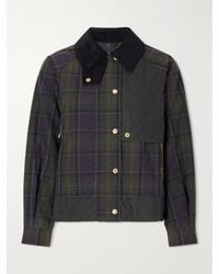 Barbour - Truro Checked Corduroy-Trimmed Cotton-Canvas Jacket - Lyst