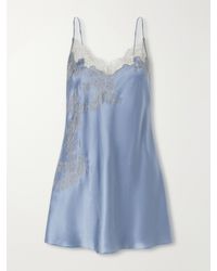Carine Gilson - Lace-Embroidered Silk-Satin Mini Dress - Lyst