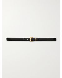Saint Laurent - Cassandre Textured-Leather Belt - Lyst