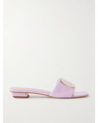 Roger Vivier - 20 Buckled Padded-Leather Mules - Lyst