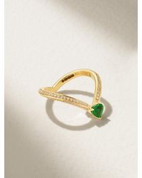 SHAY - 18-Karat, Emerald And Diamond Pinky Ring - Lyst