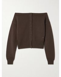 Tom Ford - Off-The-Shoulder Cropped Embroidered Cashmere Cardigan - Lyst