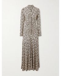 Ulla Johnson - Ida Oberteil Aus Bedrucktem Stretch-Jersey Mit Stehkragen, Raffungen Und Rüschen - Lyst