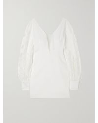 Rime Arodaky - Lisa Open-Back Embroidered Tulle And Crepe Mini Dress - Lyst