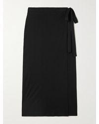 TOTEME - Organic Cotton-Blend Midi Wrap Skirt - Lyst