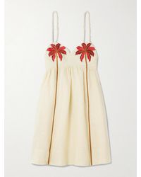 FARM Rio - Embroidered Linen Mini Dress - Lyst