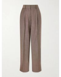 Blazé Milano - Aile Fox Pleated Wool And Mohair-Blend Straight-Leg Pants - Lyst