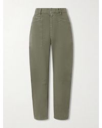 Nili Lotan - Shon Cotton-Blend Twill Tapered Pants - Lyst