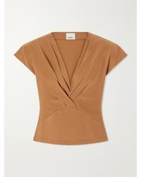 Isabel Marant - Nadrine Gathered Cotton-Jersey T-Shirt - Lyst